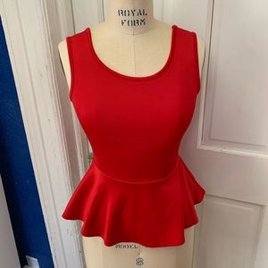 Joyce Leslie Red Peplum Top